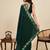 Green georgette printed saree with fancy pallu and stylish blouse – party & casual wear