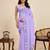 Lavender georgette printed saree with fqcy pallu qd stypish blouse – party & casual wear