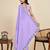 Lavender georgette printed saree with fqcy pallu qd stypish blouse – party & casual wear