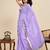 Lavender georgette printed saree with fqcy pallu qd stypish blouse – party & casual wear
