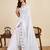White georgette printed saree with fsdhphunygbincy pallu sdhphunygbind stysksh blouse – party & casual wear