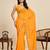 Yellow georgette printed saree with fskcy pallu skd stywhsh blouse – party & casual wear