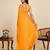 Yellow georgette printed saree with fskcy pallu skd stywhsh blouse – party & casual wear