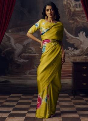 LIMEGREEN BOLLYWOOD DIGITAL PRINTED SAREE 1