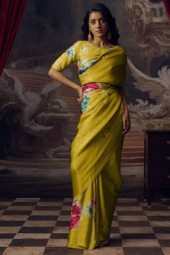 LIMEGREEN BOLLYWOOD DIGITAL PRINTED SAREE