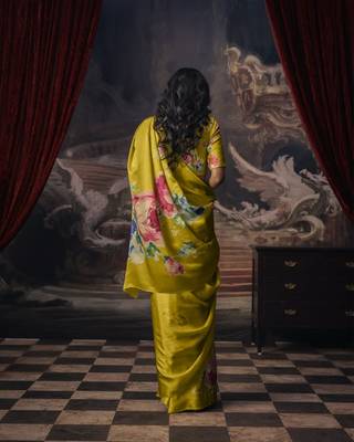 LIMEGREEN BOLLYWOOD DIGITAL PRINTED SAREE 2