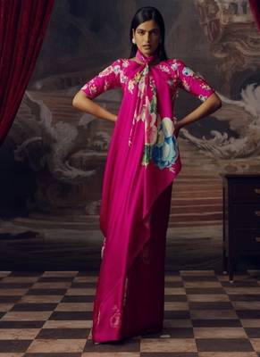 RANI-PINK BOLLYWOOD DIGITAL PRINTED SAREE 2