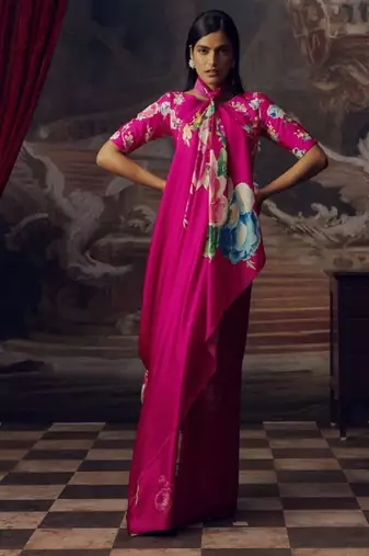 RANI-PINK BOLLYWOOD DIGITAL PRINTED SAREE