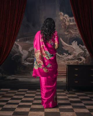 RANI-PINK BOLLYWOOD DIGITAL PRINTED SAREE 3