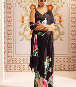 HOT BLACK BOLLYWOOD DIGITAL PRINTED SAREE