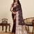 Maroon paithani silk blend saree with rich zari woven pallu and contrast mina kari border, traditional designer blouse