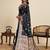 Navy blue paithani silk blend woven pallu and contrast mina kari border traditional Saree with blouse