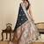 Navy blue paithani silk blend woven pallu and contrast mina kari border traditional Saree with blouse