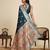 Teal paithani silk blend saree with rich zari woven pallu and contrast mina kari border, traditional designer blouse