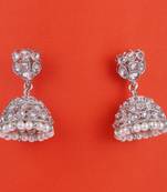 Charming round shape silver plated jhumki earring for women and girls