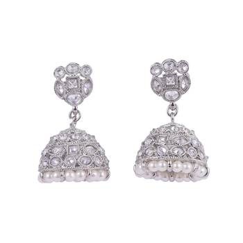 Charming round shape silver plated jhumki earring for women and girls 2