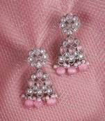 Modern round and leaf shape silver plated dangle earring for women and girls