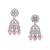 Modern round and leaf shape silver plated dangle earring for women and girls