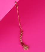 Finely round shape gold plated maang tikka for women and girls