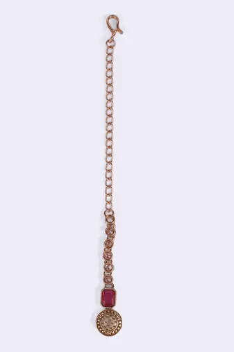 Finely round shape gold plated maang tikka for women and girls