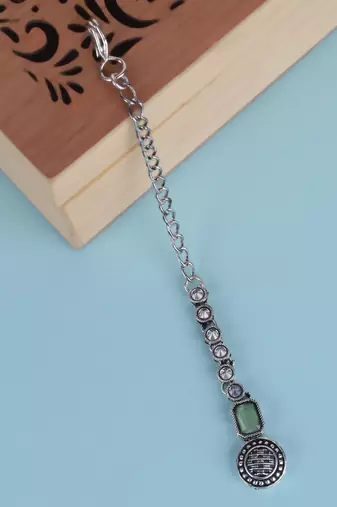 Graceful round shape silver plated maang tikka for women and girls