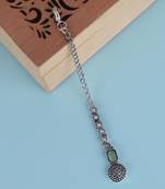 Graceful round shape silver plated maang tikka for women and girls