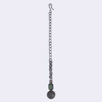 silver alloy maang tikka with round shape design 3