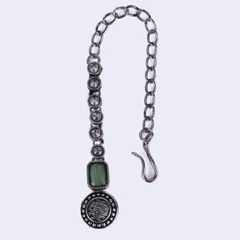 silver alloy maang tikka with round shape design 4