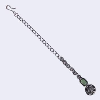 silver alloy maang tikka with round shape design 5