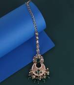 Incredible chandilier and flower design gold plated maang tikka for women and girls