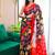 Black printed cotton saree with blouse piece