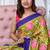 Green printed cotton saree with blouse piece