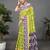 Green printed cotton saree with blouse piece