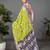 Green printed cotton saree with blouse piece