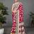 Wine printed cotton saree with blouse piece