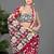Wine printed cotton saree with blouse piece