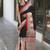 Black printed cotton saree with blouse piece