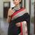 Black printed cotton saree with blouse piece