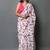 White printed cotton saree with blouse piece