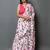 White printed cotton saree with blouse piece