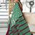 Green printed cotton saree with blouse piece