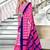 Pink printed cotton saree with blouse piece