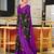 Black printed cotton saree with blouse piece
