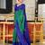Green printed cotton saree with blouse piece