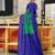 Green printed cotton saree with blouse piece