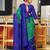 Green printed cotton saree with blouse piece