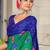Green printed cotton saree with blouse piece