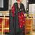 Red printed cotton saree with blouse piece