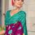 Wine printed cotton saree with blouse piece