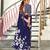 Blue printed cotton saree with blouse piece